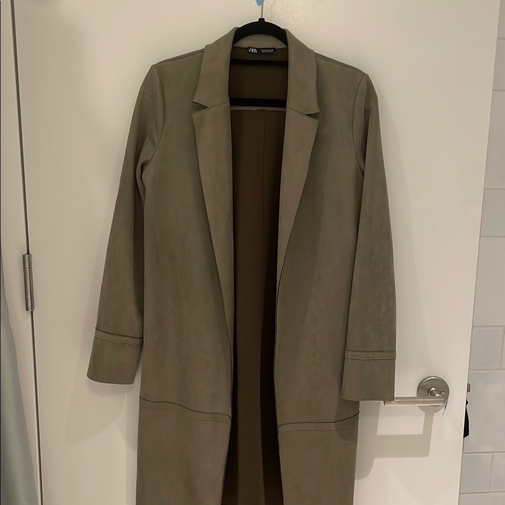 Zara Olive Green Long Coat